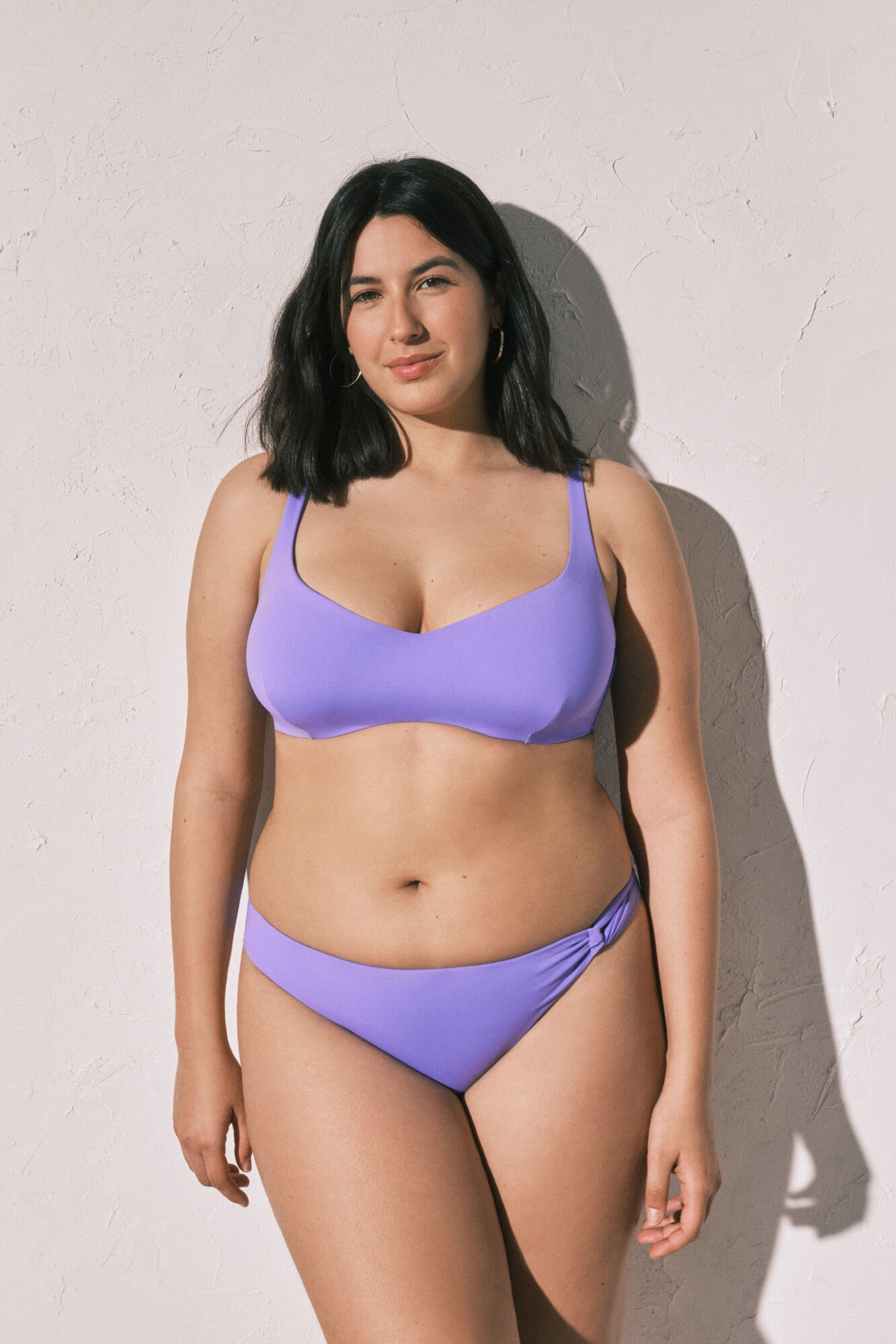 Women'secret Panty de bikini cl&aacute;sica twist lateral lila morado/lila