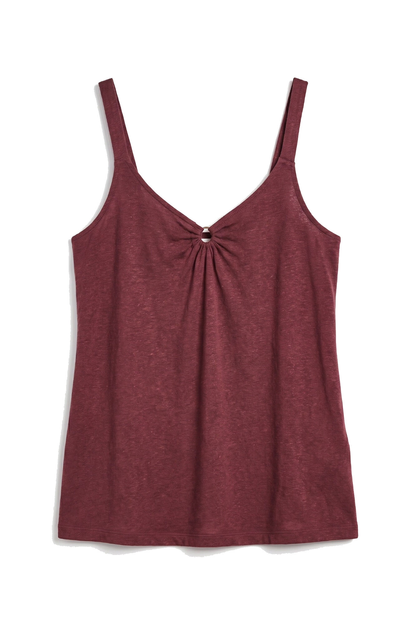 Women'secret Playera de tirantes con aro fruncido granate p&uacute;rpura