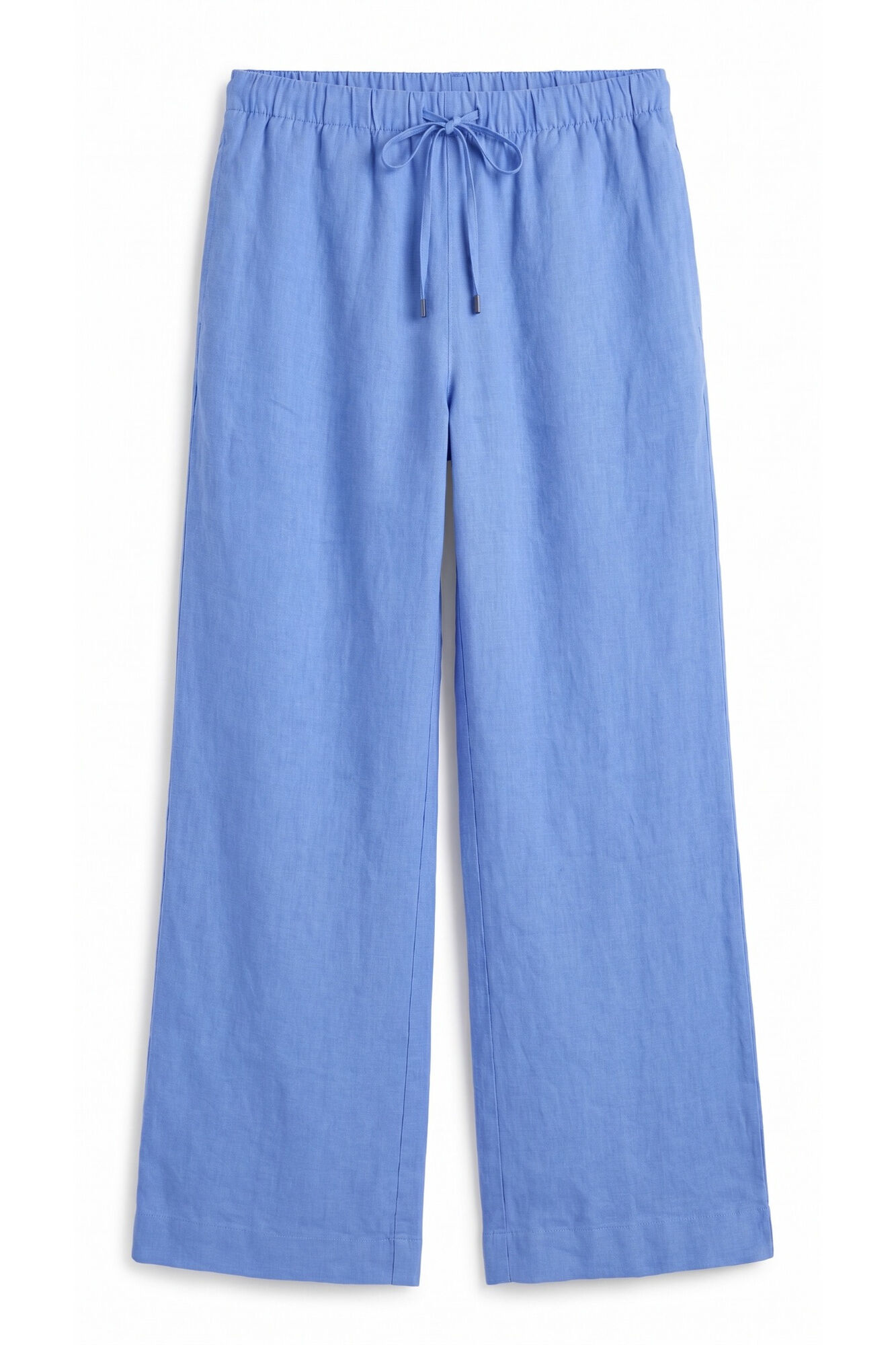 Women'secret Pantal&oacute;n largo de lino azul azul