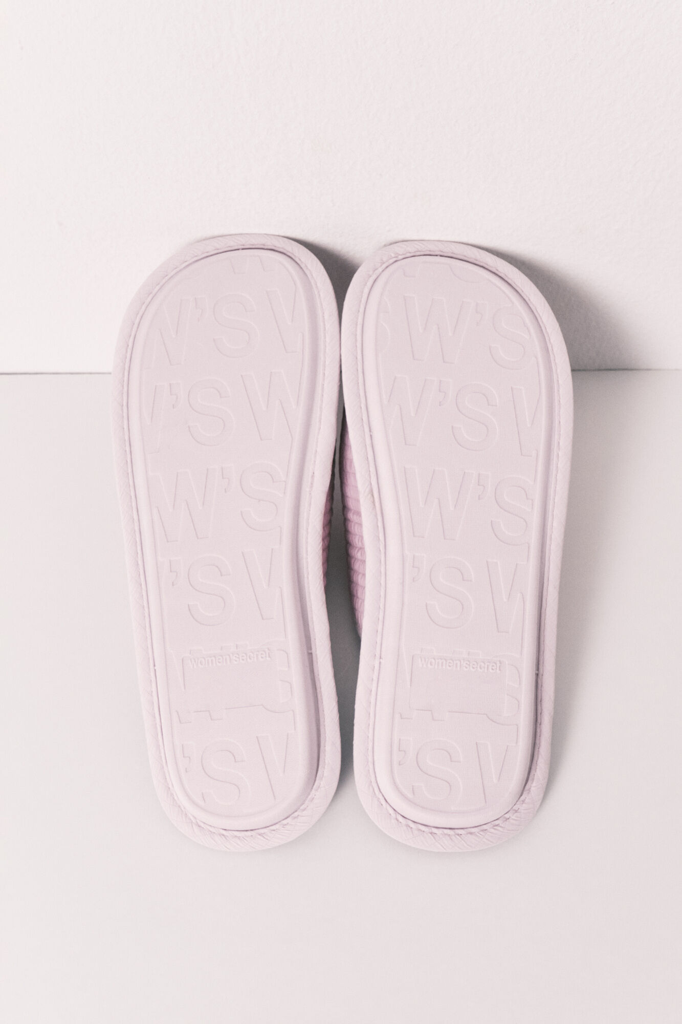 Women'secret Pantuflas estampadas granate rosa