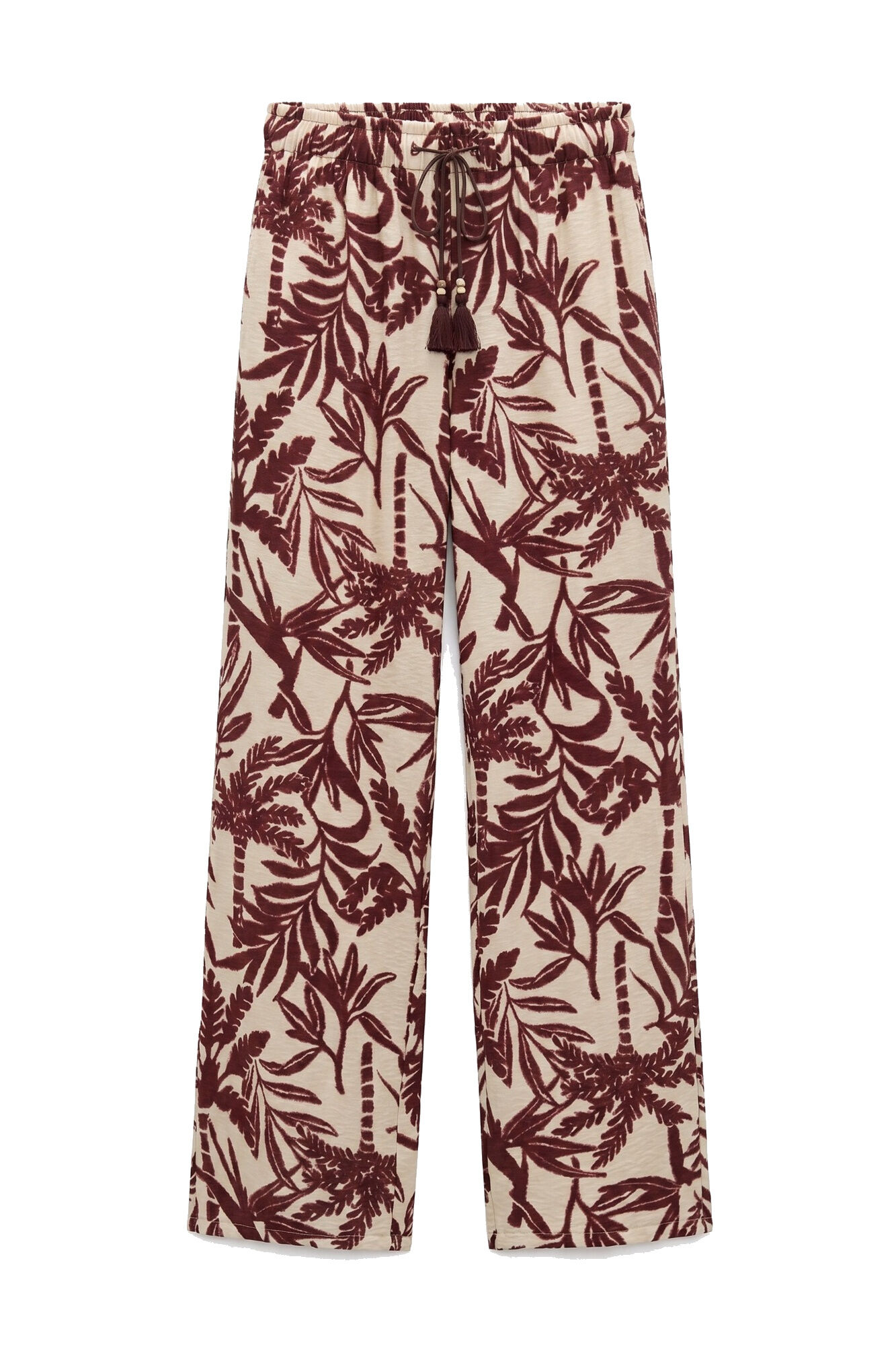 Women'secret Pantal&oacute;n largo estampado granate p&uacute;rpura