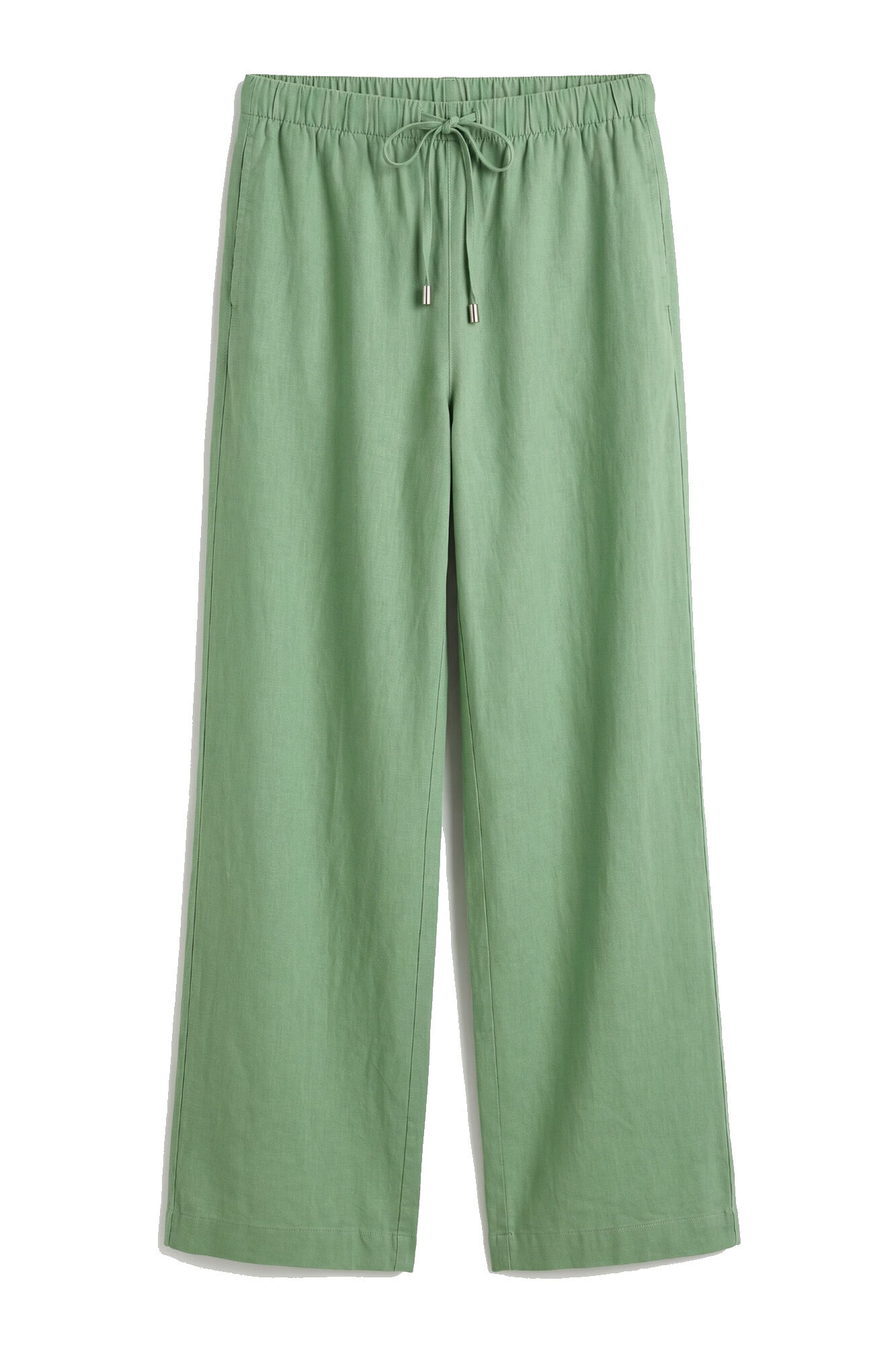 Women'secret Pantal&oacute;n largo de lino verde verde