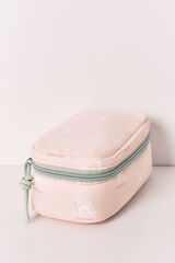 Women'secret Neceser peque&ntilde;o estampado de perritos rosa naranja