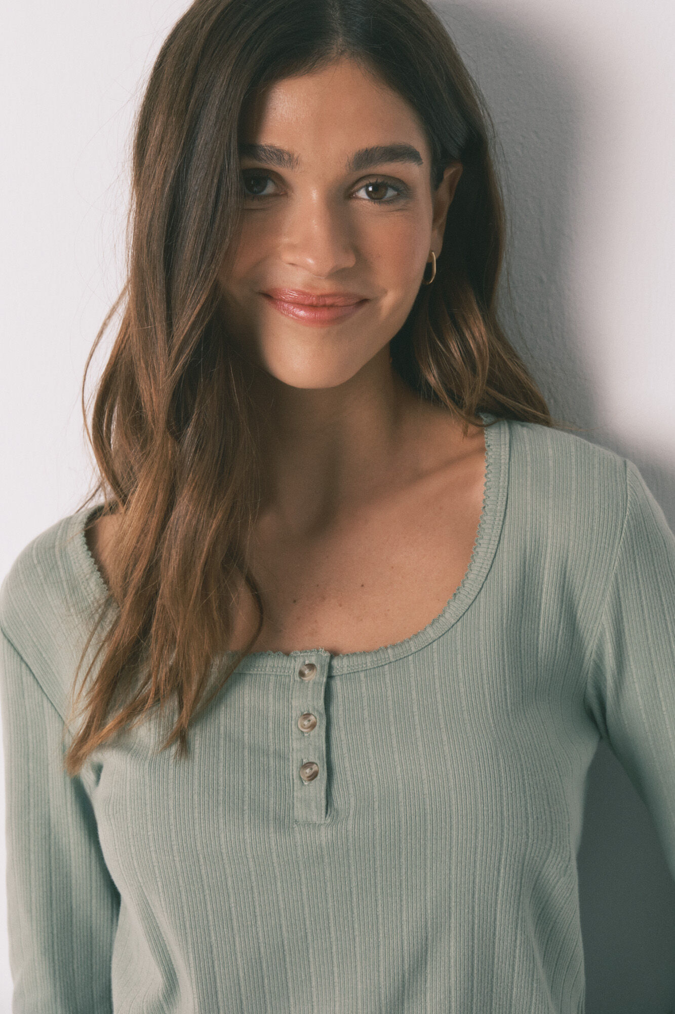 Women'secret Pijama larga estampado flores de algod&oacute;n verde verde