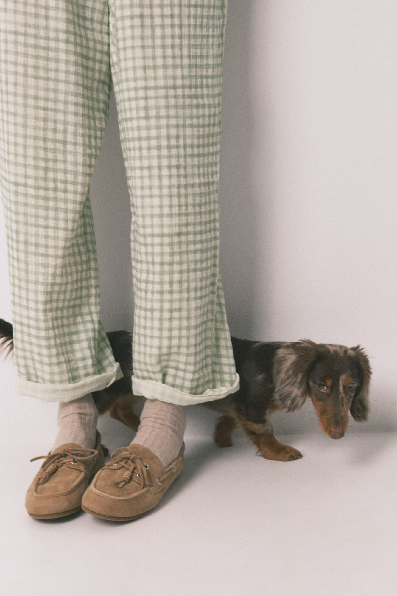 Women'secret Pijama camisera larga de 100% algod&oacute;n estampado a cuadros verde