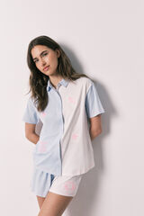 Women'secret Pijama corta camisera de algod&oacute;n con nudo estampado