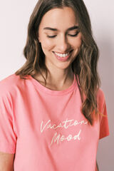 Women'secret Pijama corta de algod&oacute;n rosa rosa