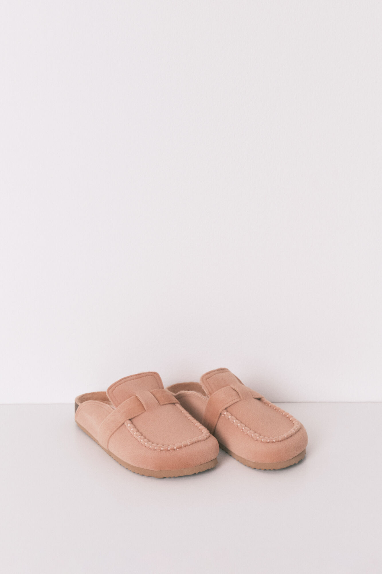 Women'secret Zapatos bio de ante rosa naranja