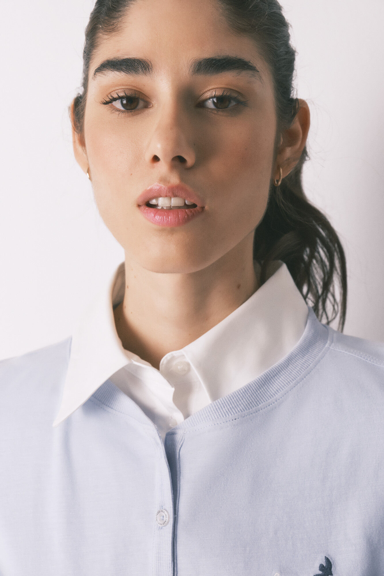 Women'secret Playera manga larga de 100% algod&oacute;n azul azul