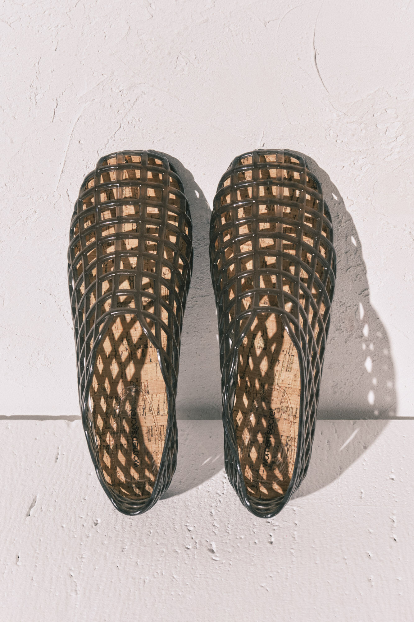 Women'secret Sandalias jelly efecto red negras negro