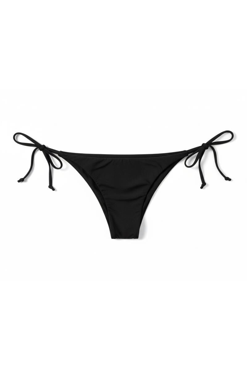Women'secret Tanga de bikini con tiras negra negro