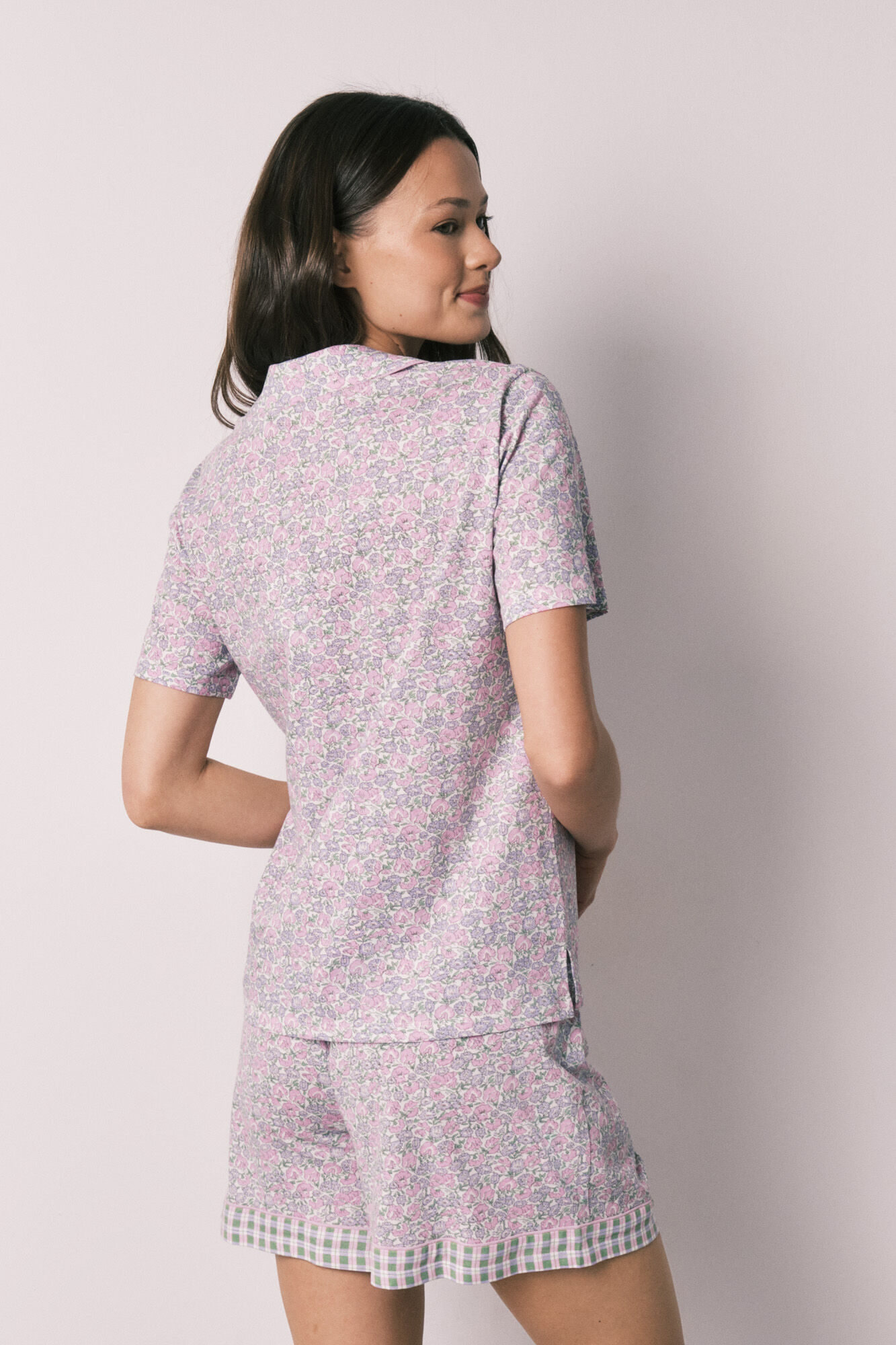 Women'secret Pijama corta camisera de algod&oacute;n con florecitas estampado