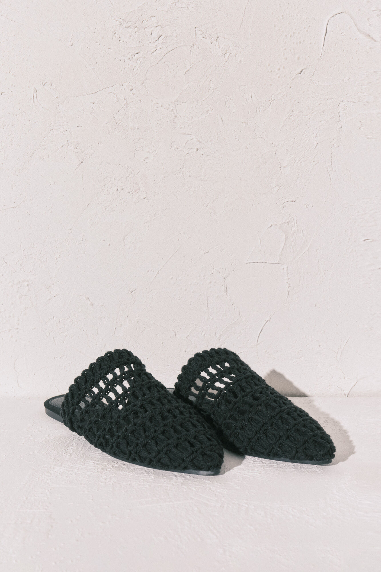 Women'secret Sandalia mule de crochet negra negro