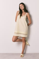 Women'secret Camis&oacute;n corto de algod&oacute;n con encaje amarillo amarillo