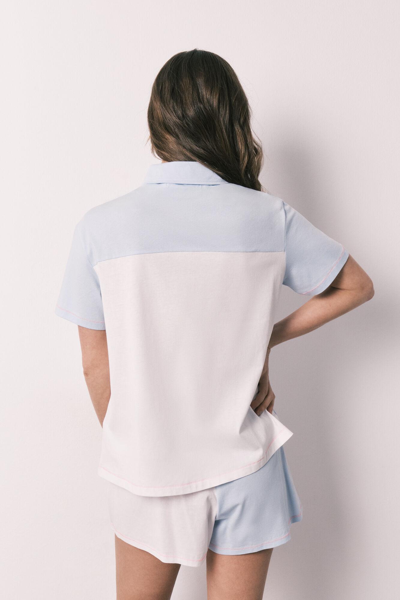 Women'secret Pijama corta camisera de algod&oacute;n con nudo estampado