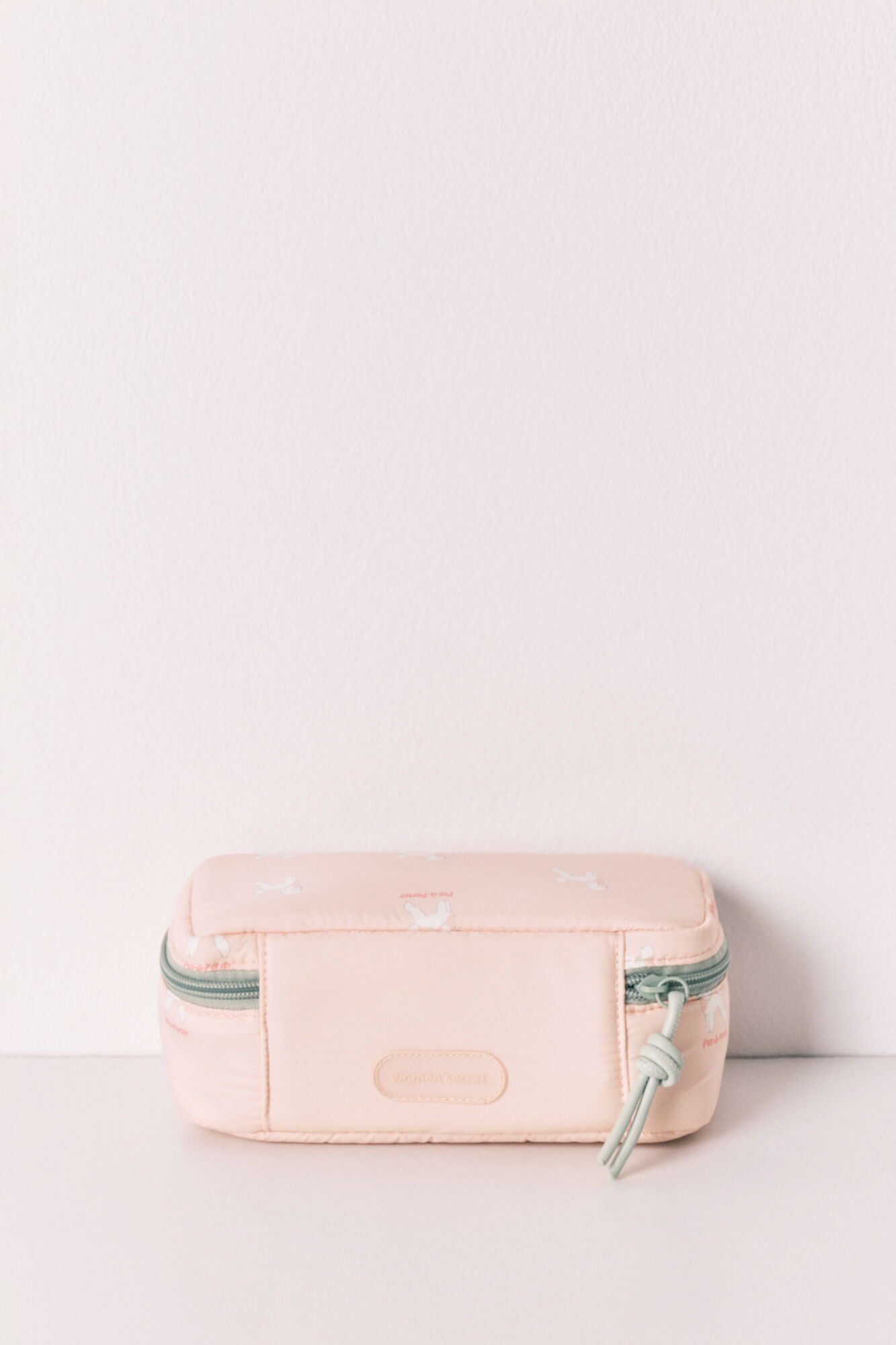 Women'secret Neceser peque&ntilde;o estampado de perritos rosa naranja