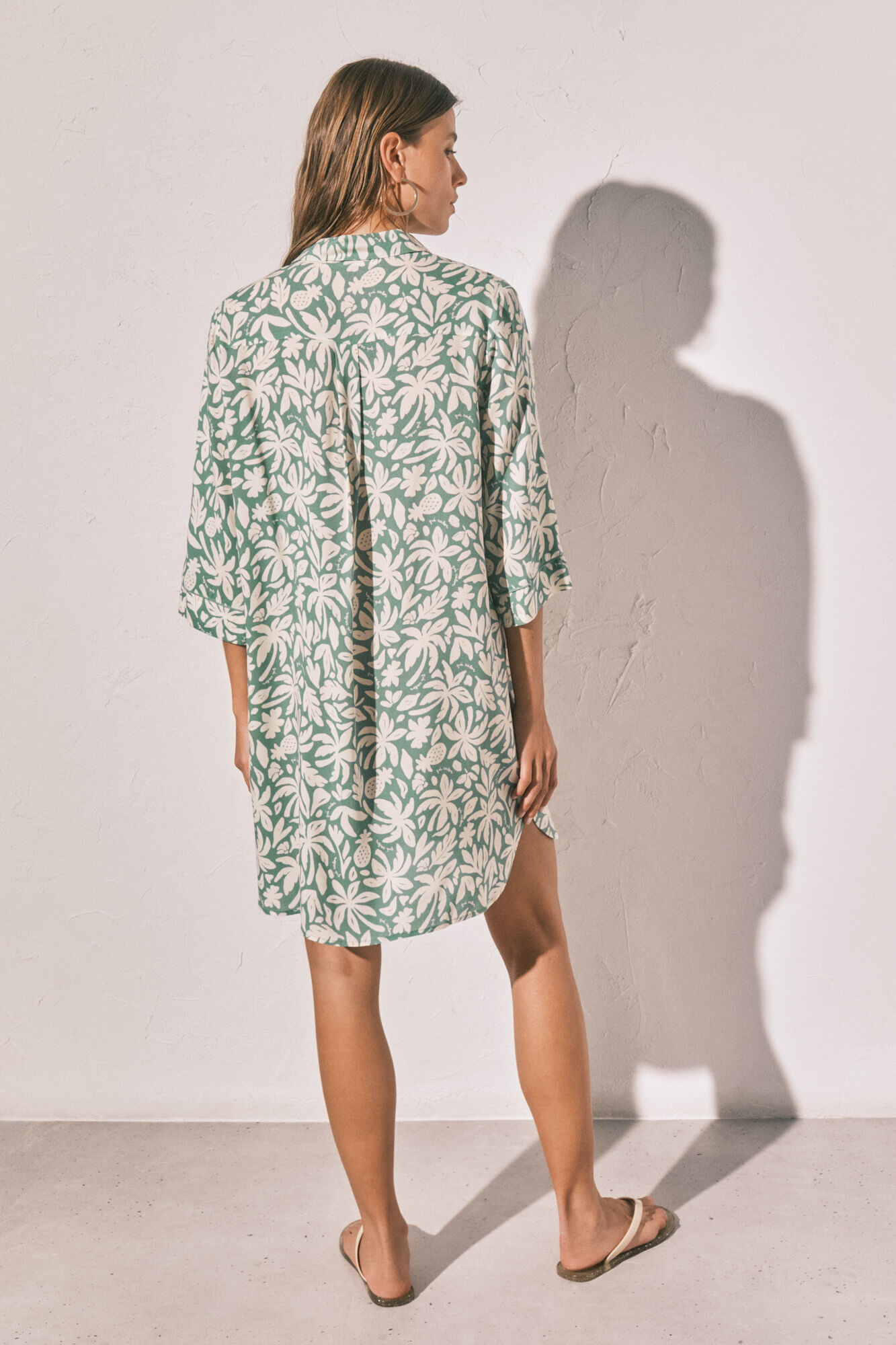 Women'secret Playera de dormir corta estampada verde