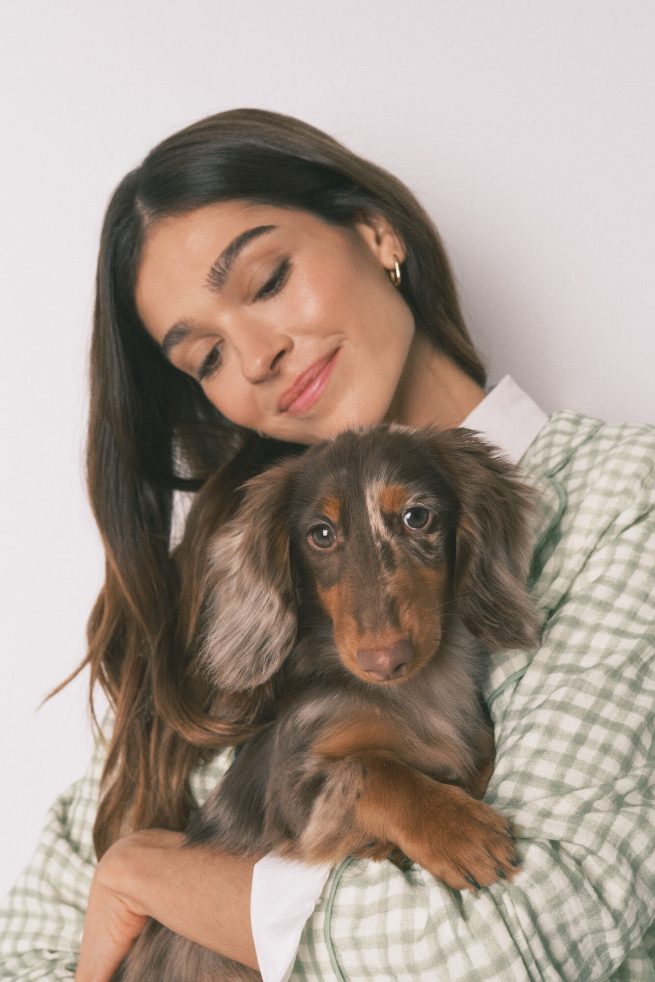 Women'secret Pijama camisera larga de 100% algod&oacute;n estampado a cuadros verde