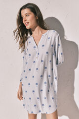 Women'secret Playera de dormir corta de rayas con palmeras estampado