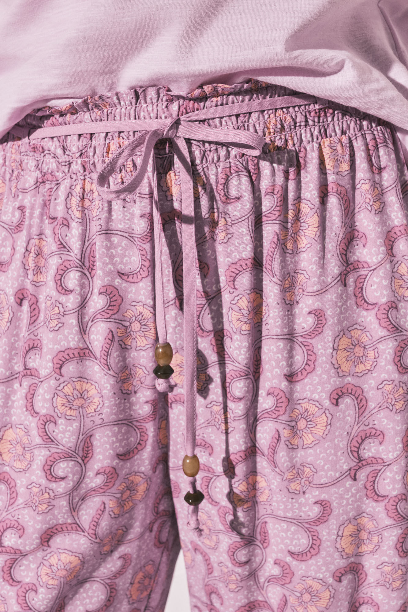 Women'secret Pantal&oacute;n largo estampado de flores rosa rosa