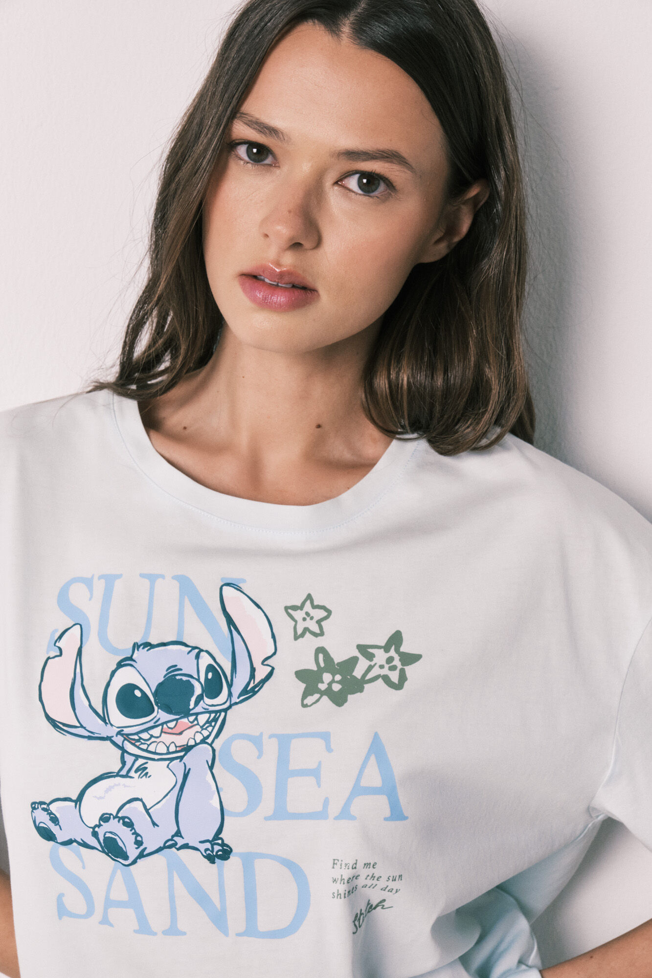 Women'secret Pijama corta de manga corta Stitch azul azul